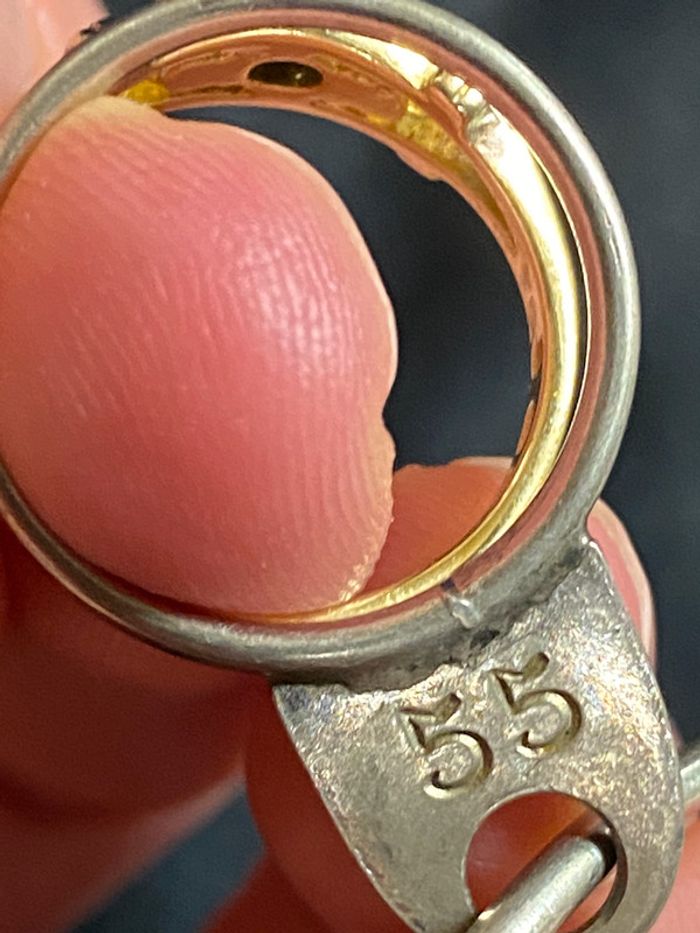 Jolie bague en plaqué or avec pierres noire et blanches T. 55 femme TBE - bijoux fantaisie - photo numéro 17