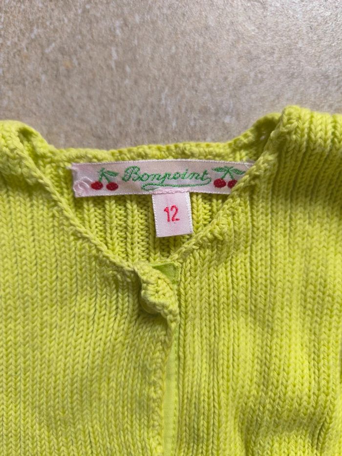 Gilet Bonpoint vert 12 mois - photo numéro 2