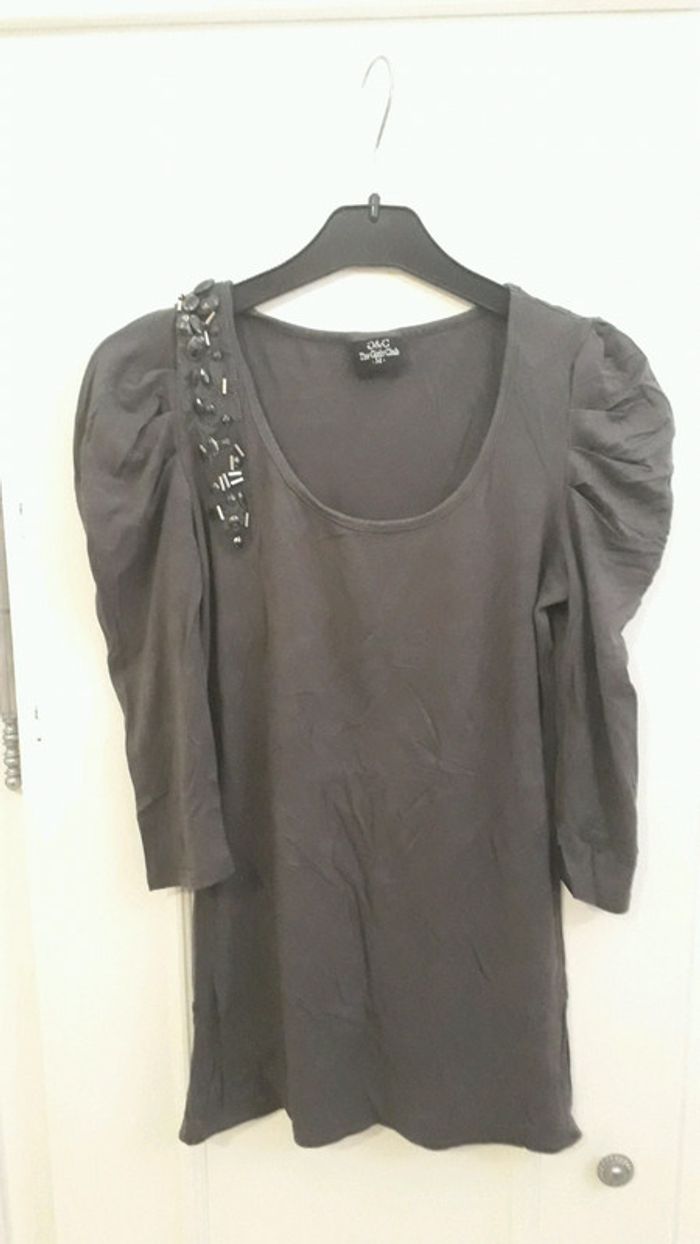 Blouse manches 3/4 grise TM