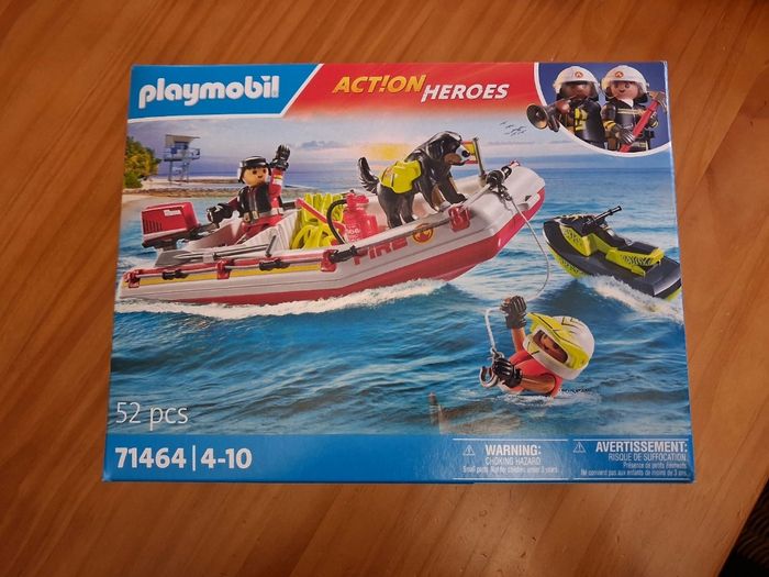 Playmobil 71464 - Bateau de pompiers et scooters des mers