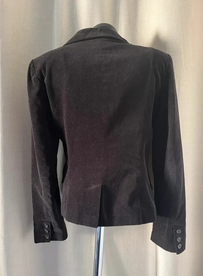 💕 Veste blazer côtelé vintage noire taille 38 M - photo numéro 4