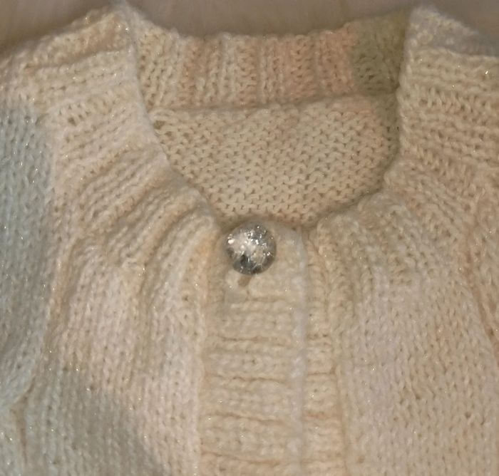 Gilet blanc pailleté fille - photo numéro 2