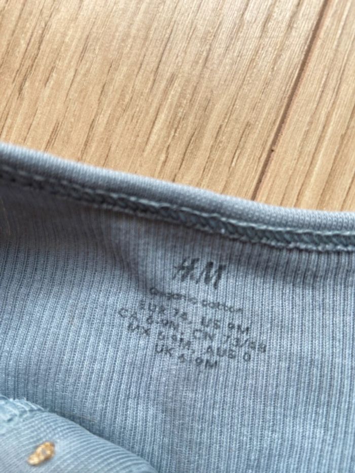 Ensemble body et pantalon bleu H&M 74cm - photo numéro 3