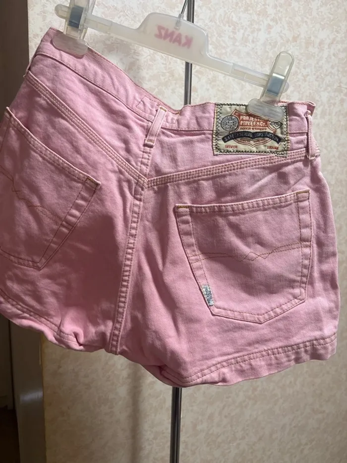 Short en jean rose vintage - Projection Prnee (taille 42) - photo numéro 5