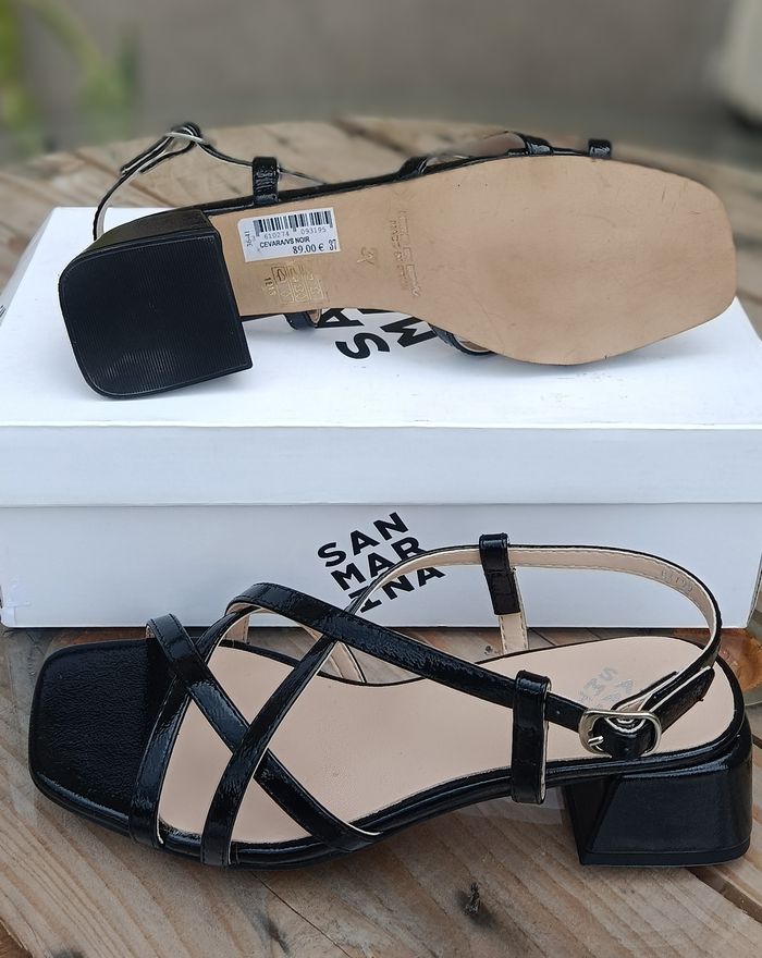 Chaussures San Marina Femme, sandales Ceveras, cuir, taille 37. Neuves - photo numéro 4