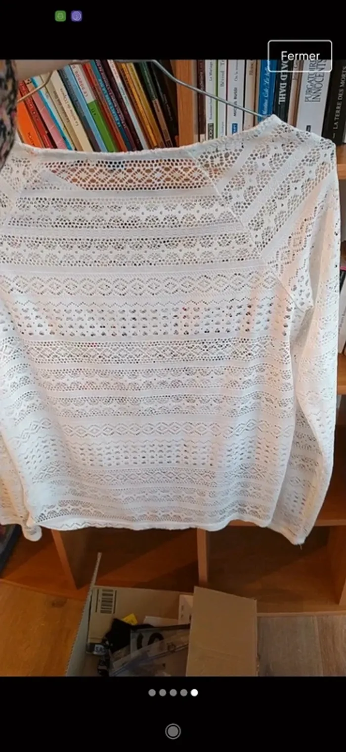 Blouse dentelle blanche Pimkie M - photo numéro 5