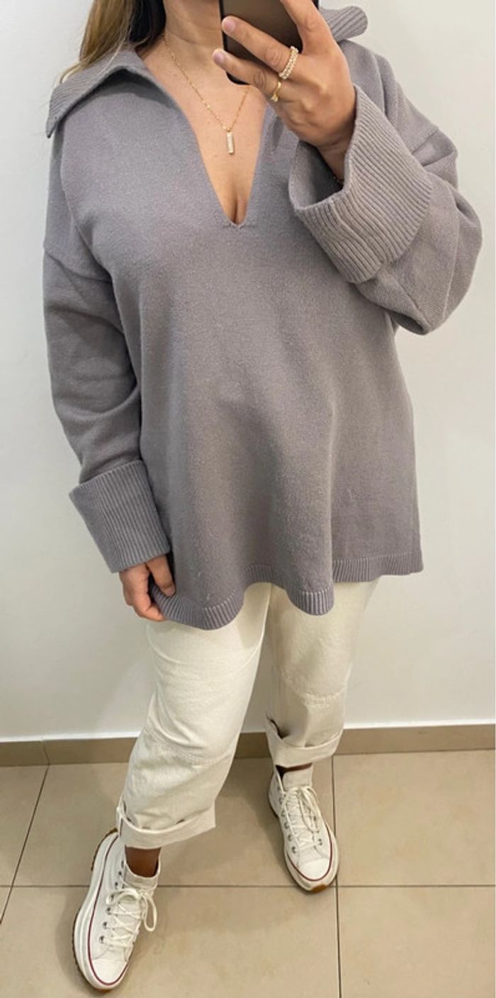 Superbe Pull ZARA Oversize Col V Taille M Et Plus - photo numéro 6