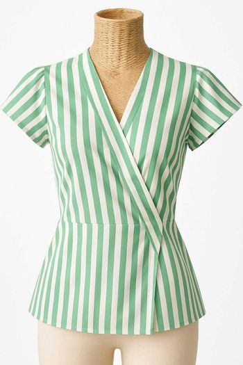 Haut Capsule Femme Vert/Blanc Taille S Neuf