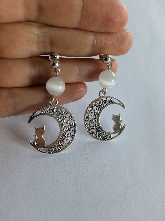 Boucles d'oreilles pierres de lune - photo numéro 9