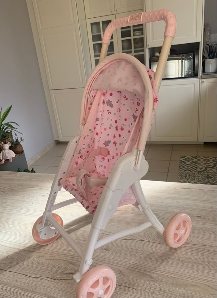 Corolle petite poussette rose pour poupon