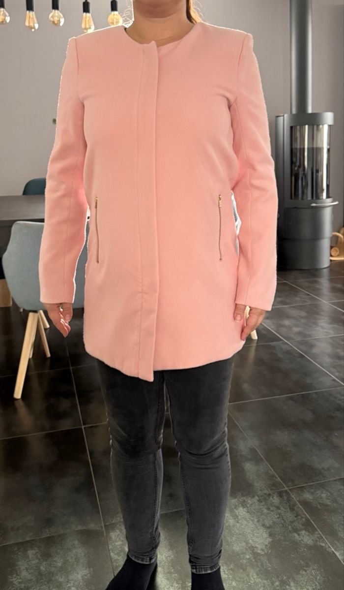 Manteau mi long rose poudré Women Only 38 ou M