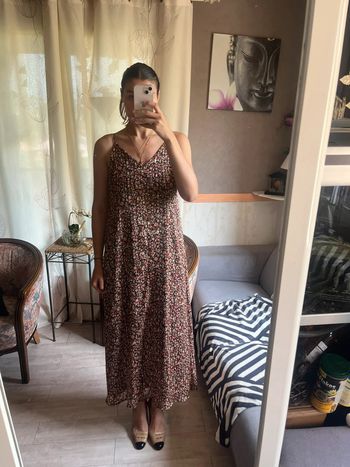 Robe longue dos nu champêtre bohème fleurie