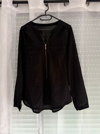 Blouse noire avec fermeture dorée - Taille 38 - Bon état