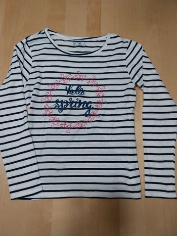 Pull fin t-shirt à manches longues fille 12 ans rayé