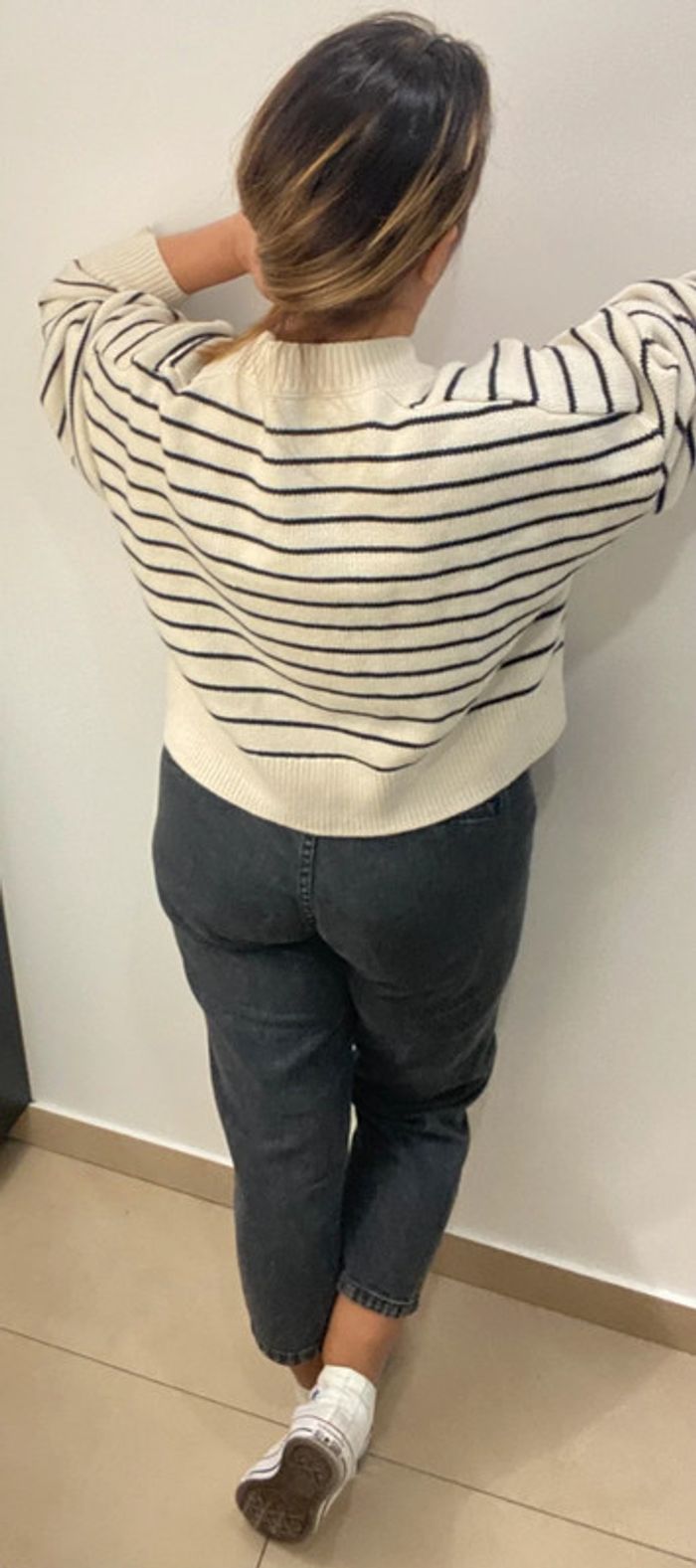 Superbe Pull Court Ample ZARA Rayé Taille M Et Plus - photo numéro 9