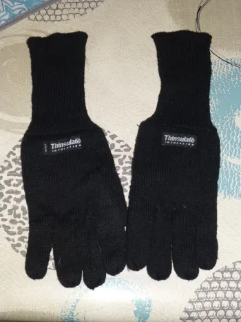 paire de grosse gants en laine noir taille L / XL