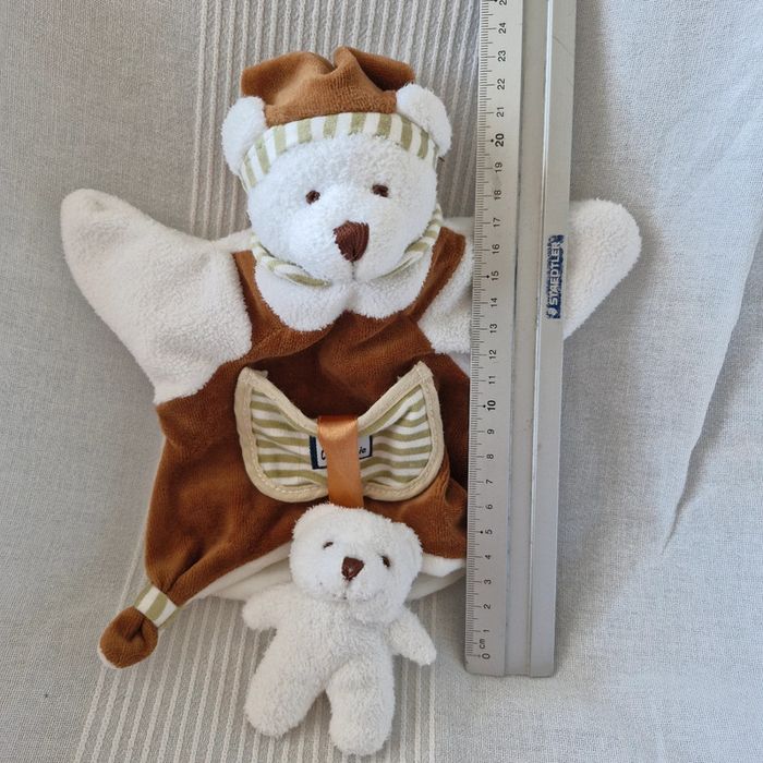 Doudou marionnette ourson marron Doudou et cie - photo numéro 9