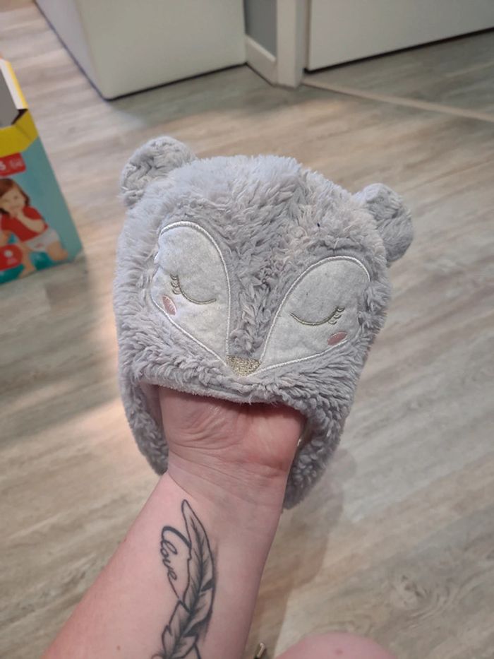 Bonnet cagoule gris chaud en polaire - photo numéro 2