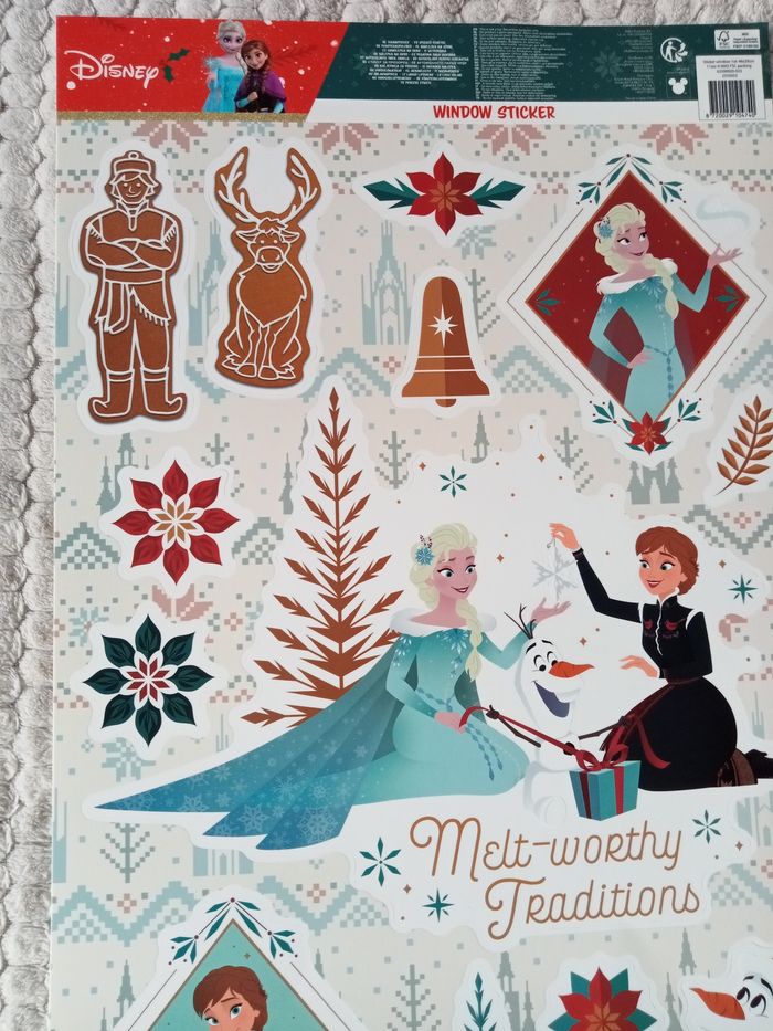 Fiche stickers fenêtre spéciale Noël Frozen - photo numéro 2