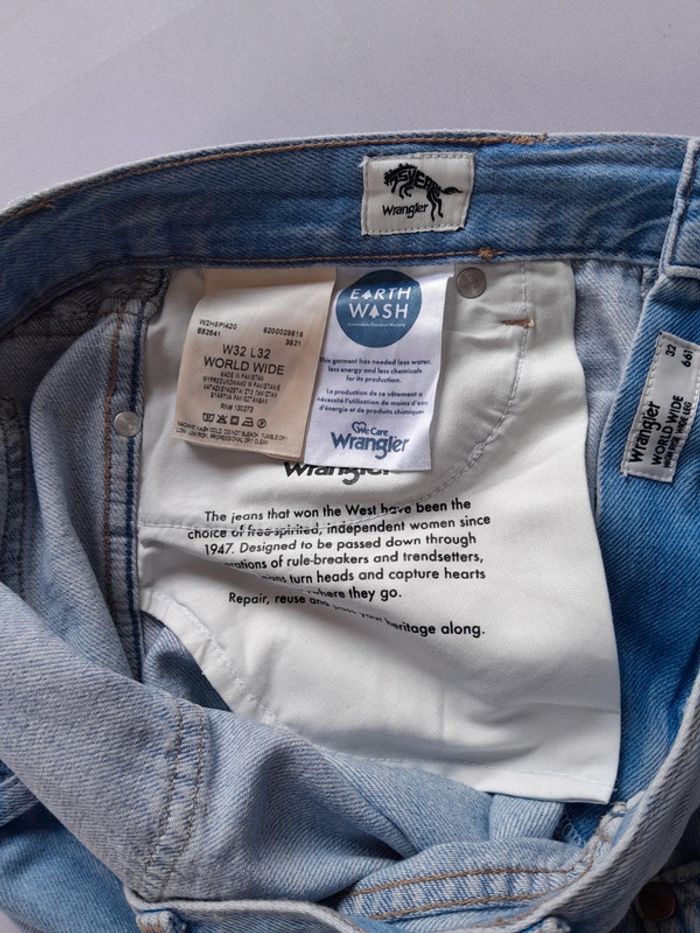 Jean Wrangler taille haute et très large  world wide high rise wide leg 32 /32 - photo numéro 7