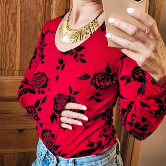 Body vintage rouge et noir made in France - photo numéro 2