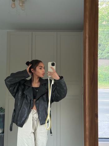 Veste en cuir vintage 