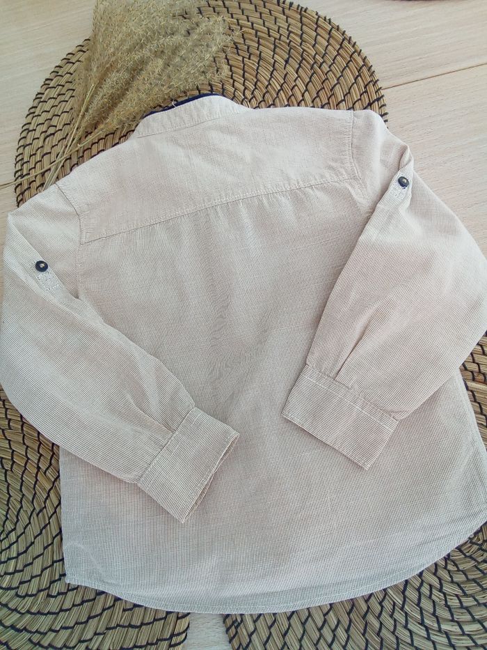 Chemise tons beige manches longues réglables Obaibi taille 3 ans - photo numéro 6