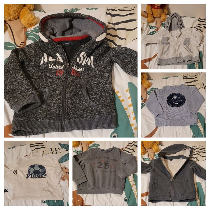 Lot 6 hauts garçon 6 ans (Tee-shirt ,gilet,veste,pull)