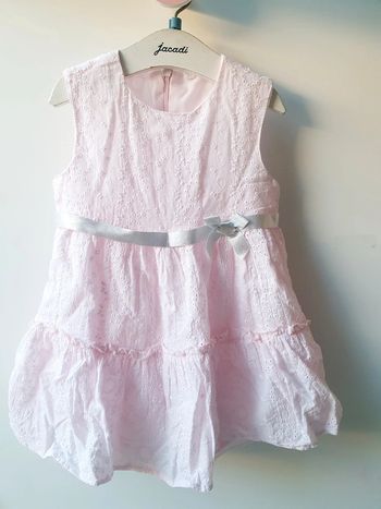 Robe rose en broderie anglaise 95cm 3 ans
