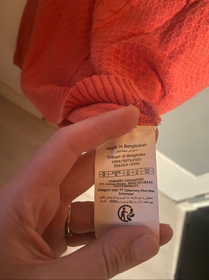 Pull camaïeu corail - photo numéro 3