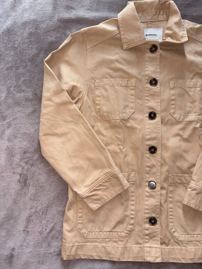 Veste en jean beige stradivarius femme taille M en très bon état - photo numéro 6