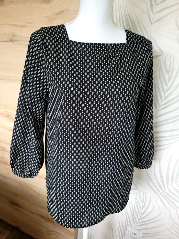 Blouse taille M noir et blanche grise - photo numéro 2