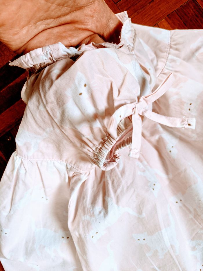 Jolie robe Natalys neuve rose imprimé chats blancs - photo numéro 7