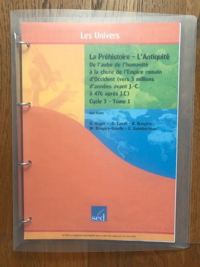 Histoire CM1 - CM2  la Préhistoire - l'Antiquité - 5 documents + fichier + posters + guide