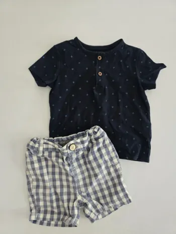 Ensemble short à carreaux