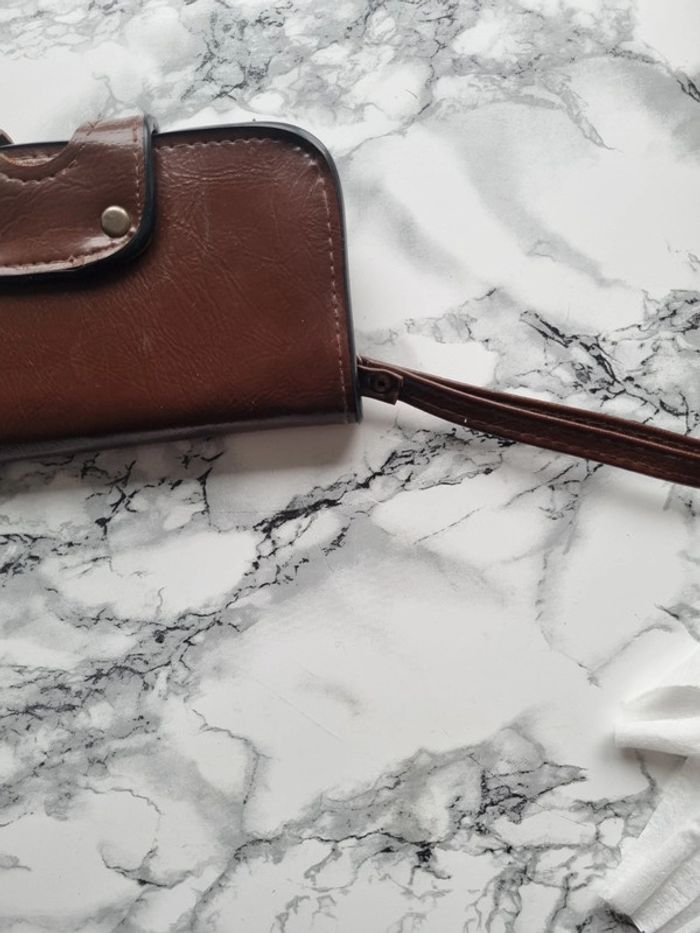 Porte monnaie en cuir marron vintage - photo numéro 6