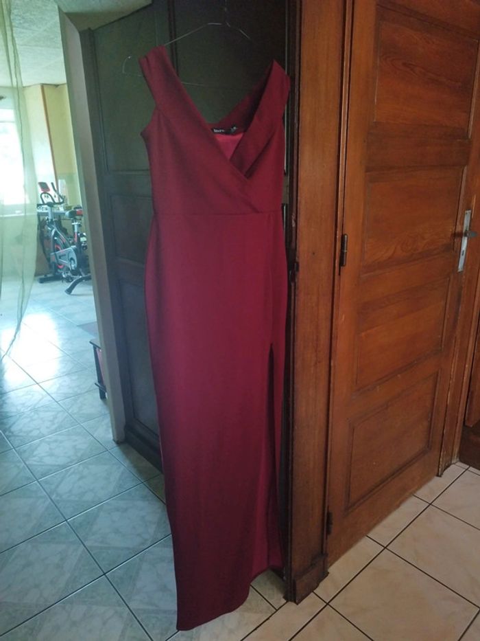 Robe longue évasé rouge bordeaux vintage S/36