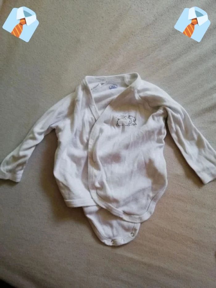 Lot de 2 Bodys Blancs "Mots d'Enfants" - 3 Mois (59 cm) - photo numéro 2
