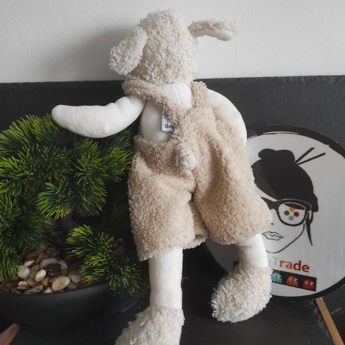 Doudou Moulin Roty Grande Famille Albert Mouton Beige Peluche Salopette #geektradedoudou - photo numéro 3
