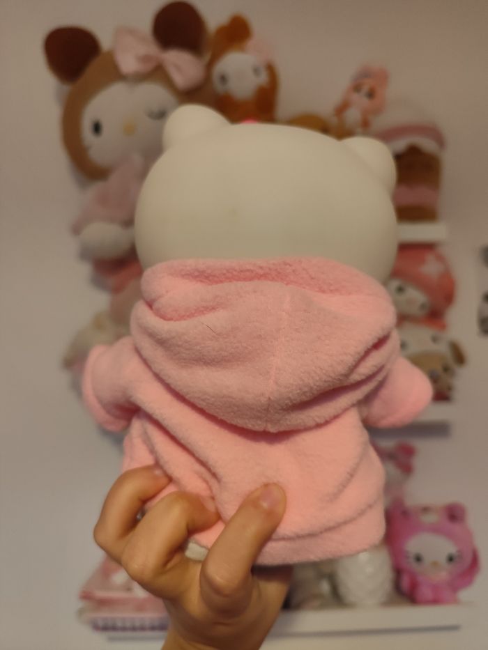 peluche doudou veilleuse hello kitty sanrio sweat à capuche rose - photo numéro 4