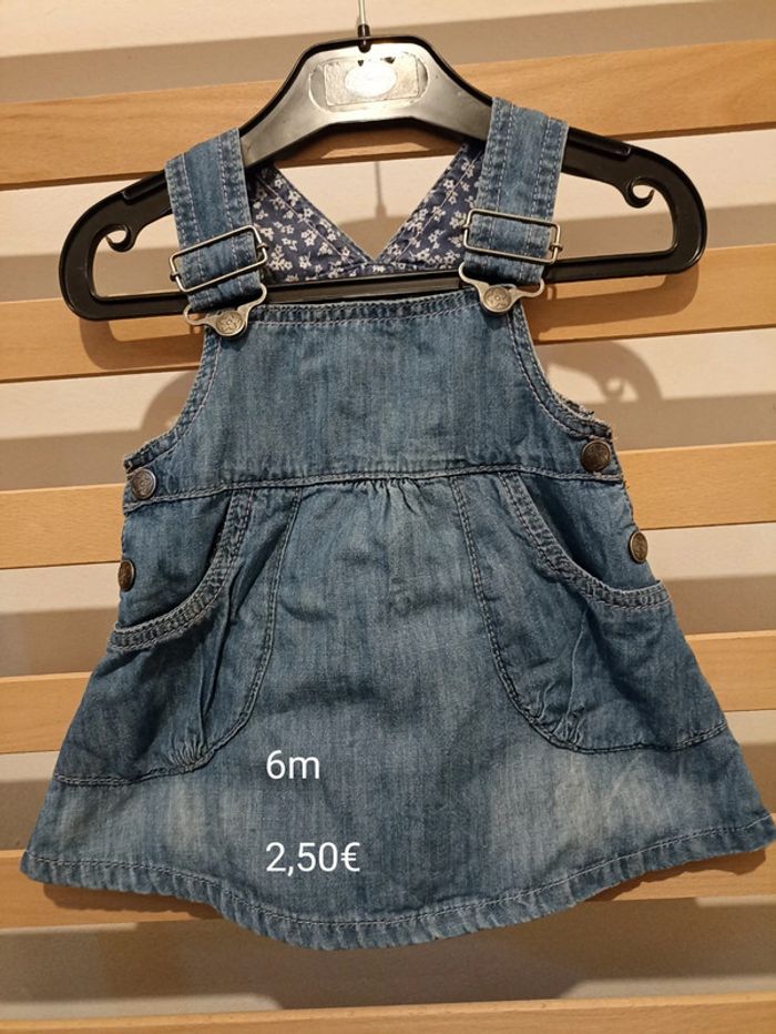 Salopette/robe en jean souple Tex baby 6m