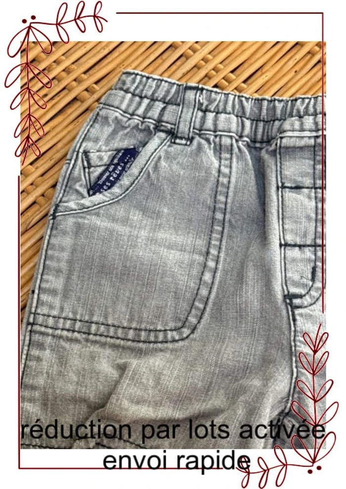 Pantalon obaibi 6 mois en jeans gris - photo numéro 3