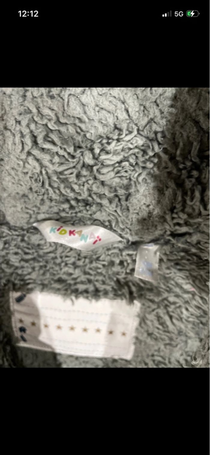 Manteau Hiver 18 mois Kidkanaï velours Gris - photo numéro 3