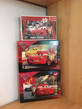 Lot 3 puzzles Disney Pixar Cars, 99, 60 et 50 pièces, complet (très bon état)