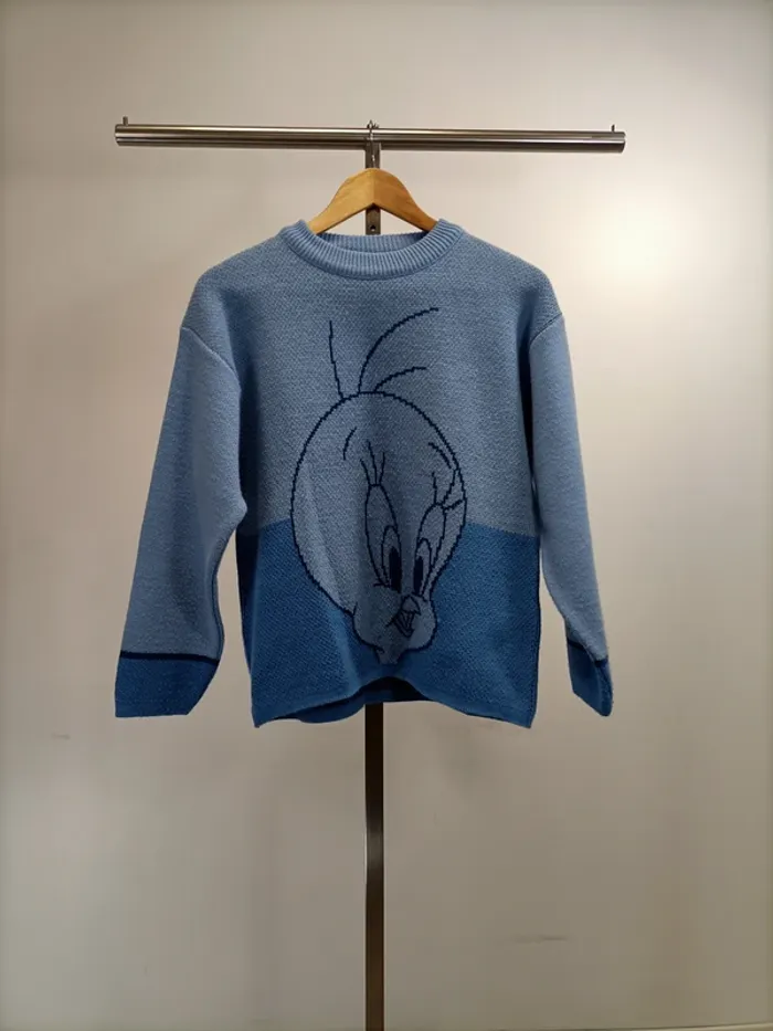 Pull à manches longues Titi Disney - Looney toon S femme / 14ans S bleu ciel A441 - photo numéro 3