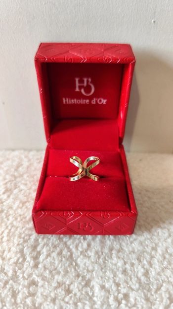 Bague dorée double - 14mm