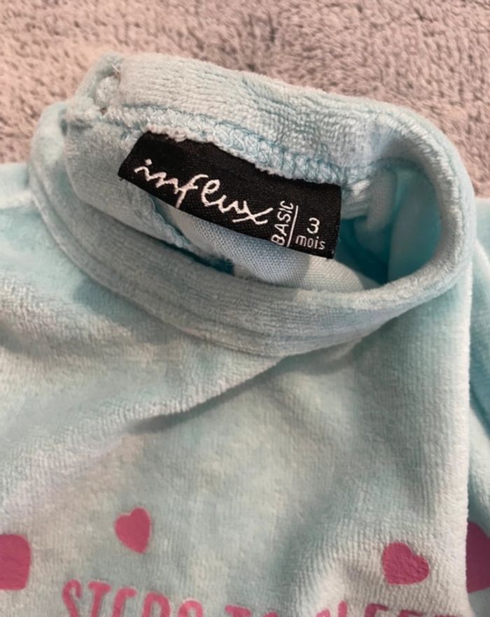 Pyjama velours, fille, 3 mois - photo numéro 3