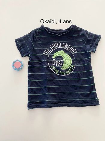 Tee-shirt bleu rayé Okaïdi 4 ans