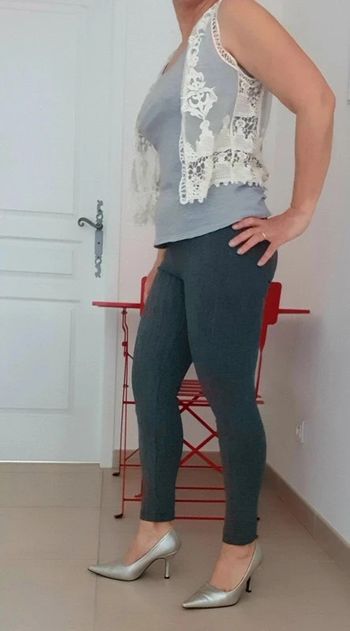 Legging vintage gris - Taille S