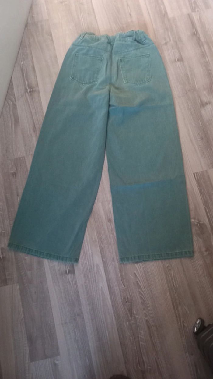 Jean vert wide leg 12 ans taille réglable - photo numéro 3